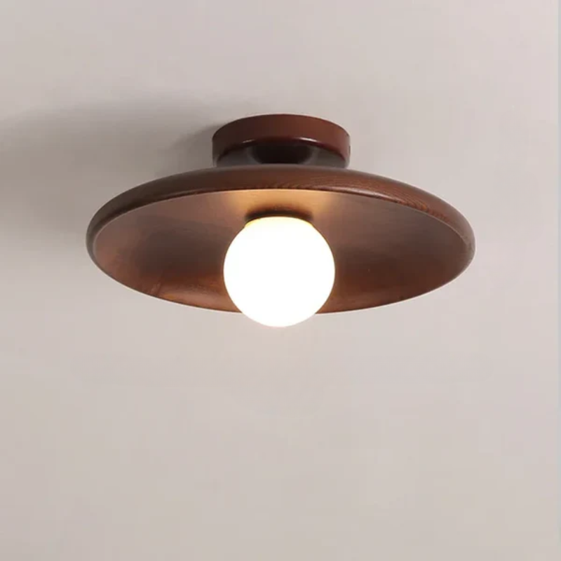 LumiSaucer – Sleek Saucer Shade with Soft Even Glow | Low-Profile Design with Central Globe Bulb | Minimalist Lighting for Bedroom or Hallway