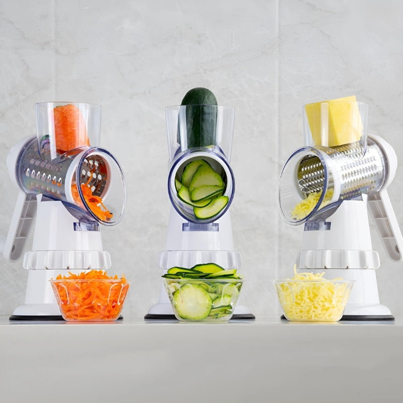 TriSlice - 3-in-1 Multifunctional Vegetable Slicer Slice, Shred, and Julienne with Interchangeable Blades | Ergonomic Non-Slip Design for Safe and Comfortable Use