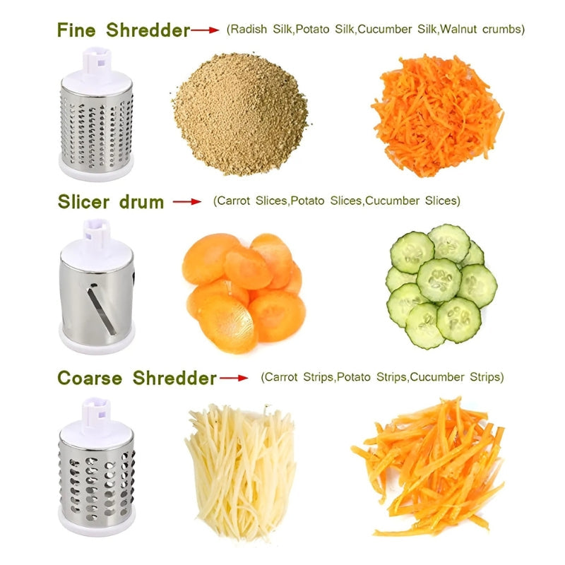 TriSlice - 3-in-1 Multifunctional Vegetable Slicer Slice, Shred, and Julienne with Interchangeable Blades | Ergonomic Non-Slip Design for Safe and Comfortable Use
