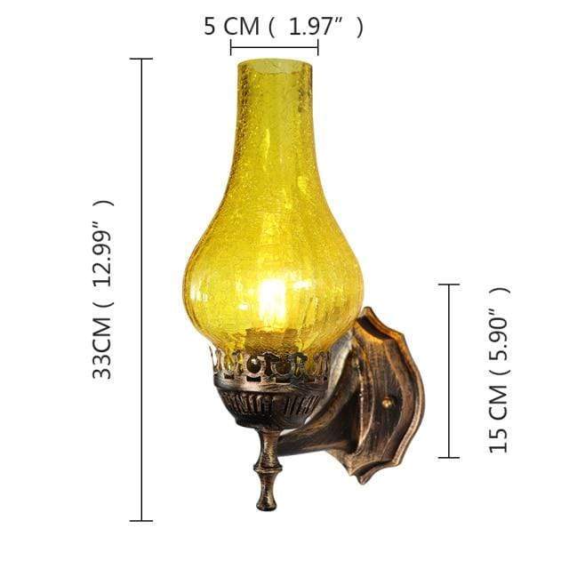 VintageGlow – Oil Lamp-Inspired Design with Glass Chimney | Soft Warm Glow with Durable Metal Frame | Rustic Charm for Hallway, Bedroom or Living Room