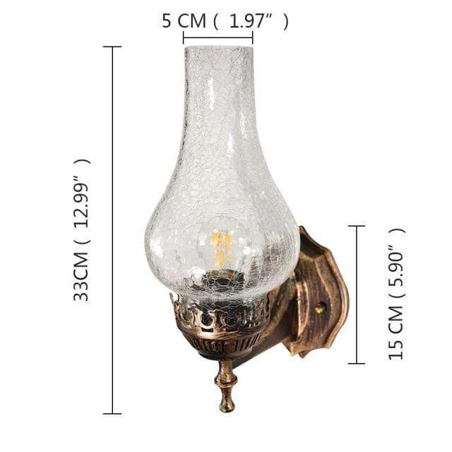 VintageGlow – Oil Lamp-Inspired Design with Glass Chimney | Soft Warm Glow with Durable Metal Frame | Rustic Charm for Hallway, Bedroom or Living Room