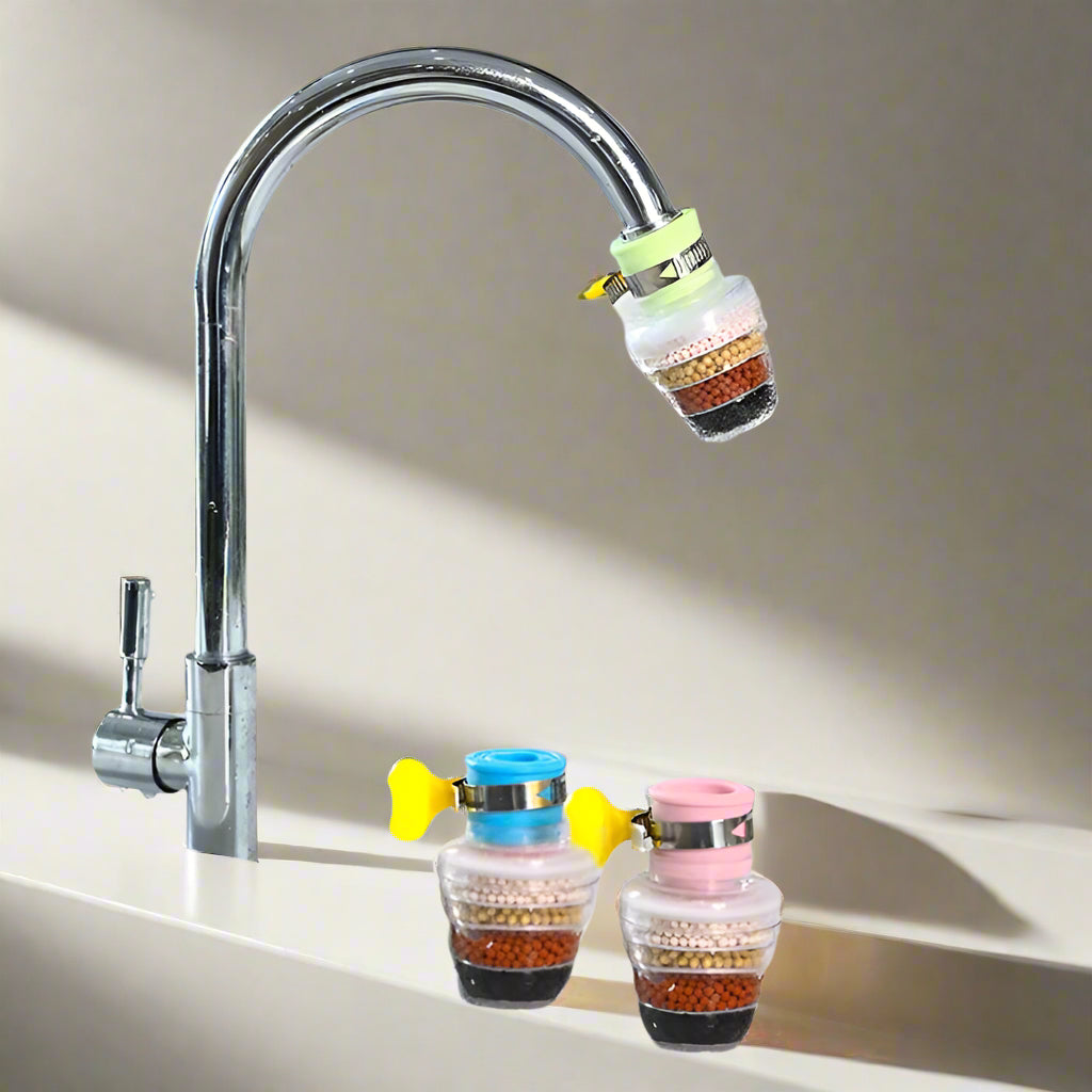 PureFlow - Universal Faucet Water Filter Removes Chlorine, Sediments, and Impurities | BPA-Free Construction for Safe Drinking Water | Easy Installation with Universal Fit for Most Standard Faucets