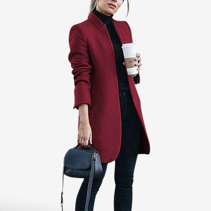 Women’s Classic Notched Collar Long Coat