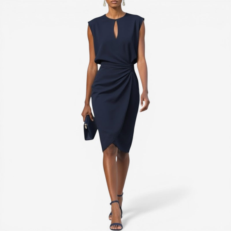 Sleeveless High-Waist Midi Dress