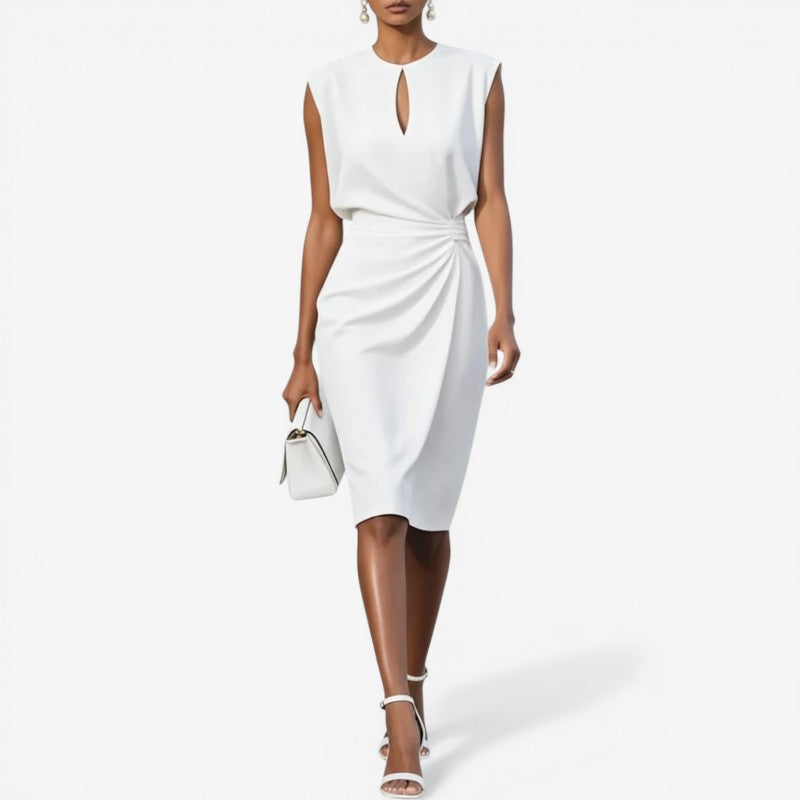 Sleeveless High-Waist Midi Dress
