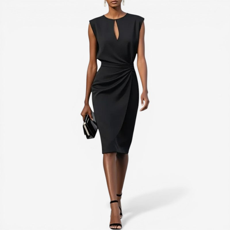 Sleeveless High-Waist Midi Dress