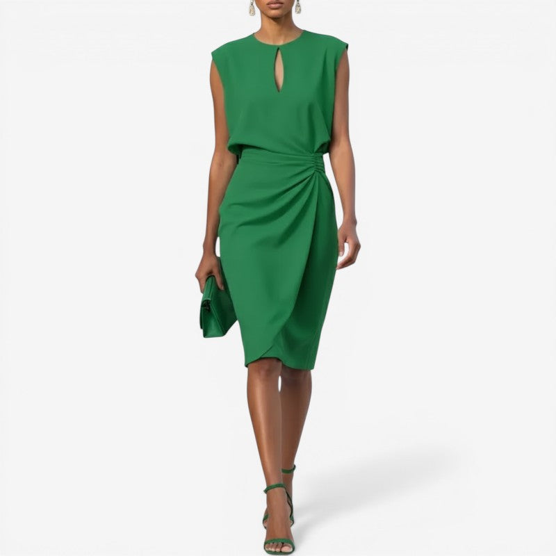 Sleeveless High-Waist Midi Dress