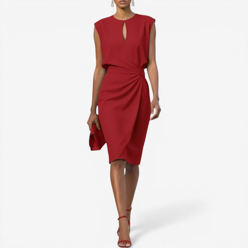 Sleeveless High-Waist Midi Dress