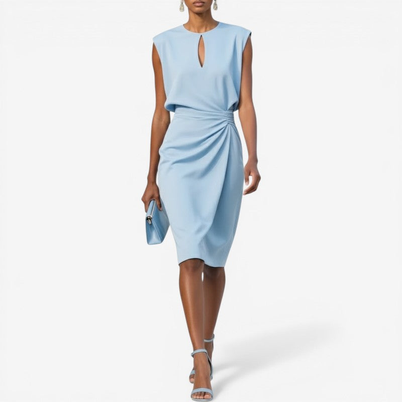 Sleeveless High-Waist Midi Dress