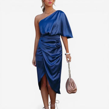 One Shoulder Wrap Mini Dress