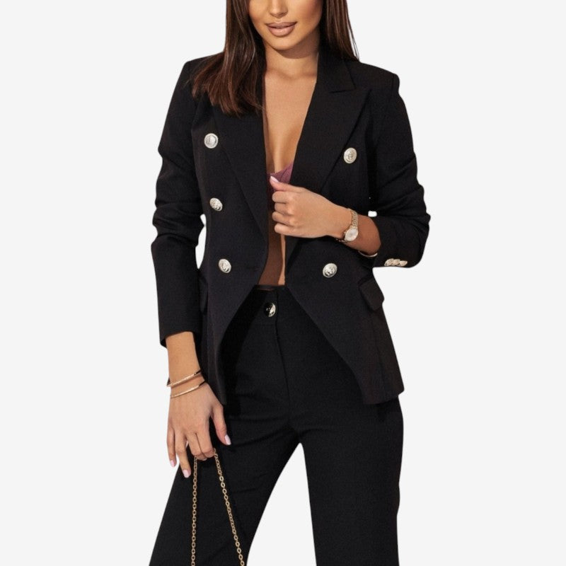Structured Blazer Wide-Leg Suit Set
