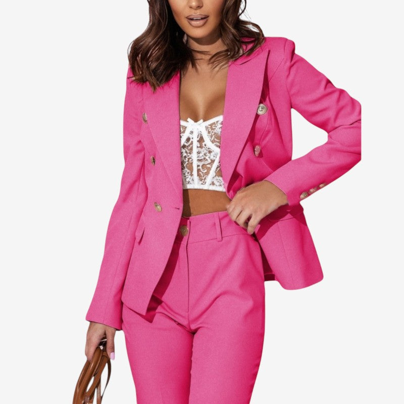 Structured Blazer Wide-Leg Suit Set