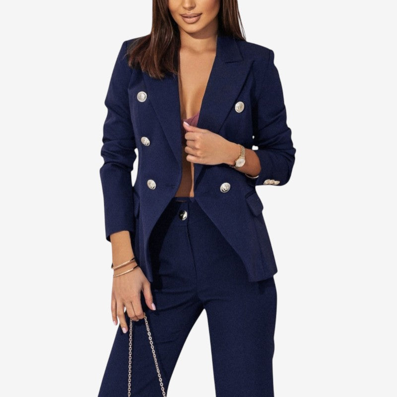 Structured Blazer Wide-Leg Suit Set