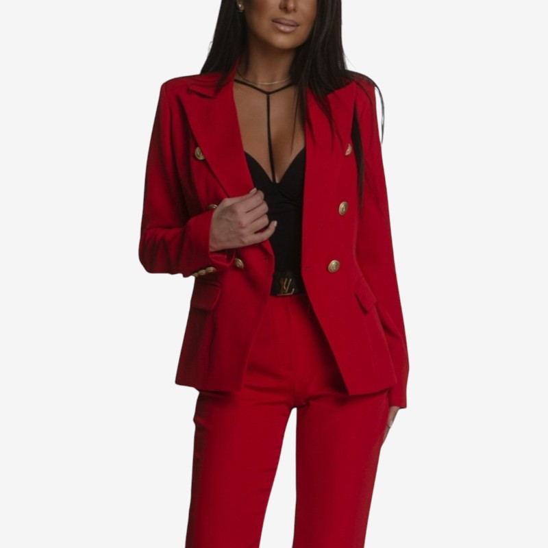 Structured Blazer Wide-Leg Suit Set