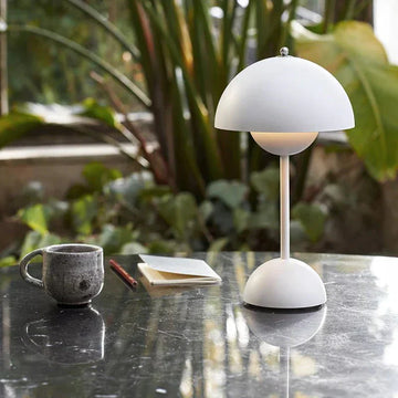 Lunarglo | LED Lamp Modern Sleek Design with Soft Ambient Glow | Energy-Efficient LED Lighting for Cozy, Inviting Atmosphere | Versatile Placement for Nightstand, Living Room or Office