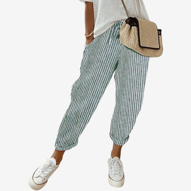 Women's Striped Loose Trousers