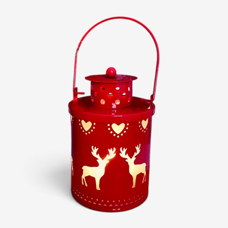 FestiveGlow - LED Lantern With Decorative Design And Flickering Light