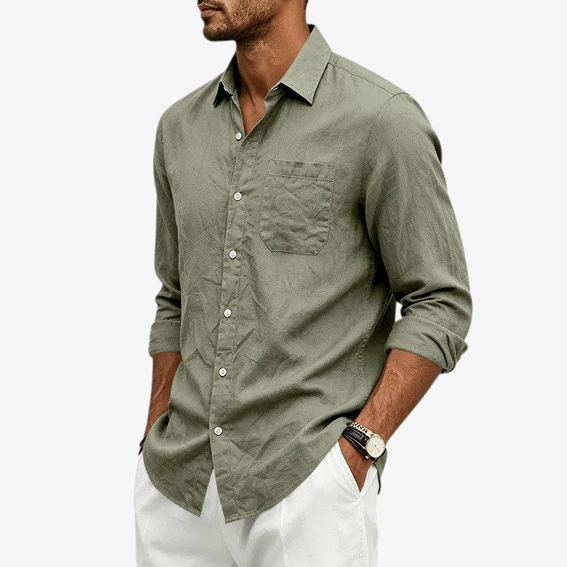 Men's Classic Collared Shirt with Pocket