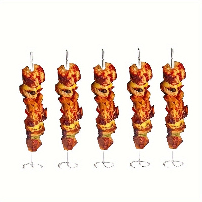 GrillMaster - 10-Piece Stainless Steel Skewers Compatible with Air Fryer, Oven, and Grill | Rust-Resistant Durable Construction for Reusable Use | Vertical Design for Even Cooking and Juicy Grilled Food