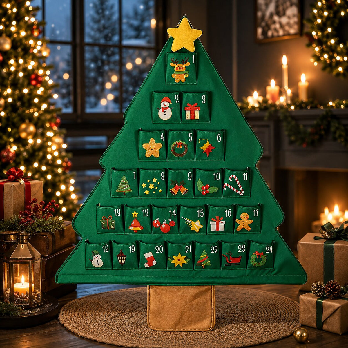 Yulebranch - Adventi naptár karácsonyfa formában 24 rekesszel