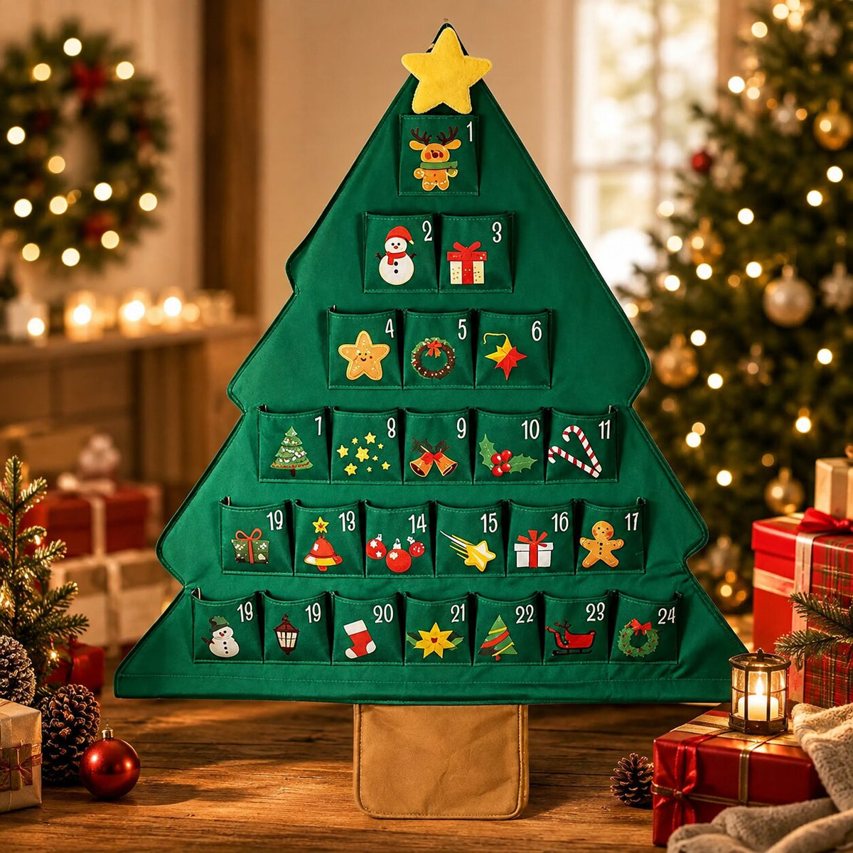 Yulebranch - Adventi naptár karácsonyfa formában 24 rekesszel