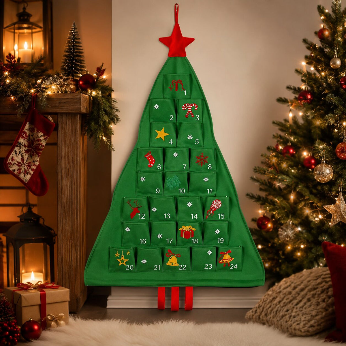 Yulebranch - Adventi naptár karácsonyfa formában 24 rekesszel