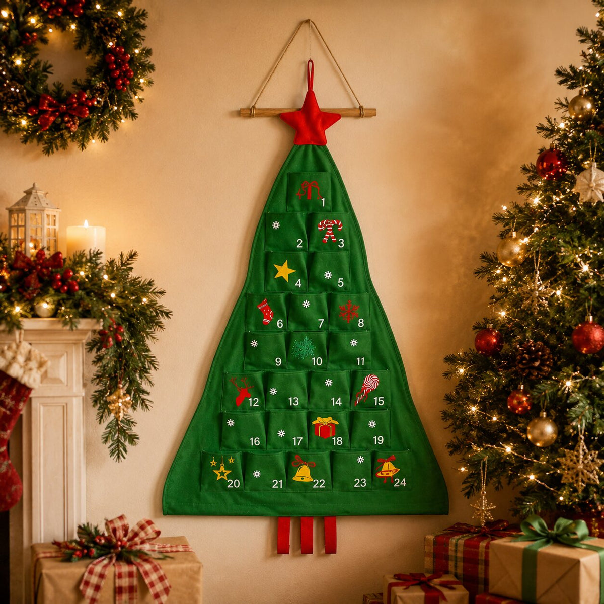 Yulebranch - Adventi naptár karácsonyfa formában 24 rekesszel