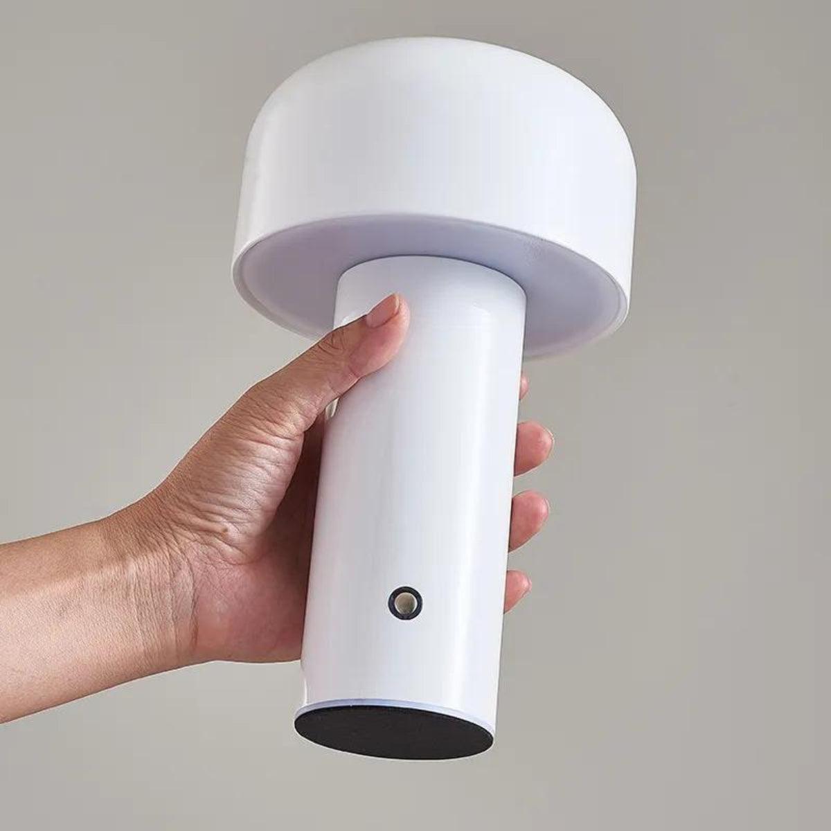 LumiShroom - Modern Mushroom Table Lamp Rounded Shade with Cylindrical Base | Soft Ambient Glow for Cozy Atmosphere | Versatile Accent for Nightstand, Desk, or Small Spaces