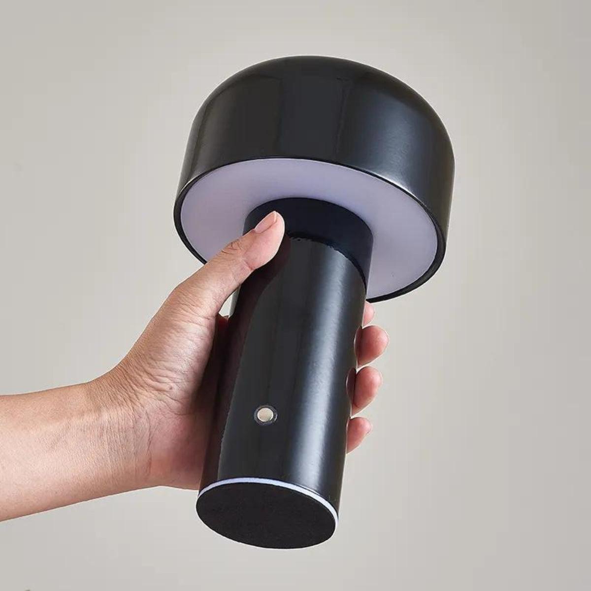 LumiShroom - Modern Mushroom Table Lamp Rounded Shade with Cylindrical Base | Soft Ambient Glow for Cozy Atmosphere | Versatile Accent for Nightstand, Desk, or Small Spaces