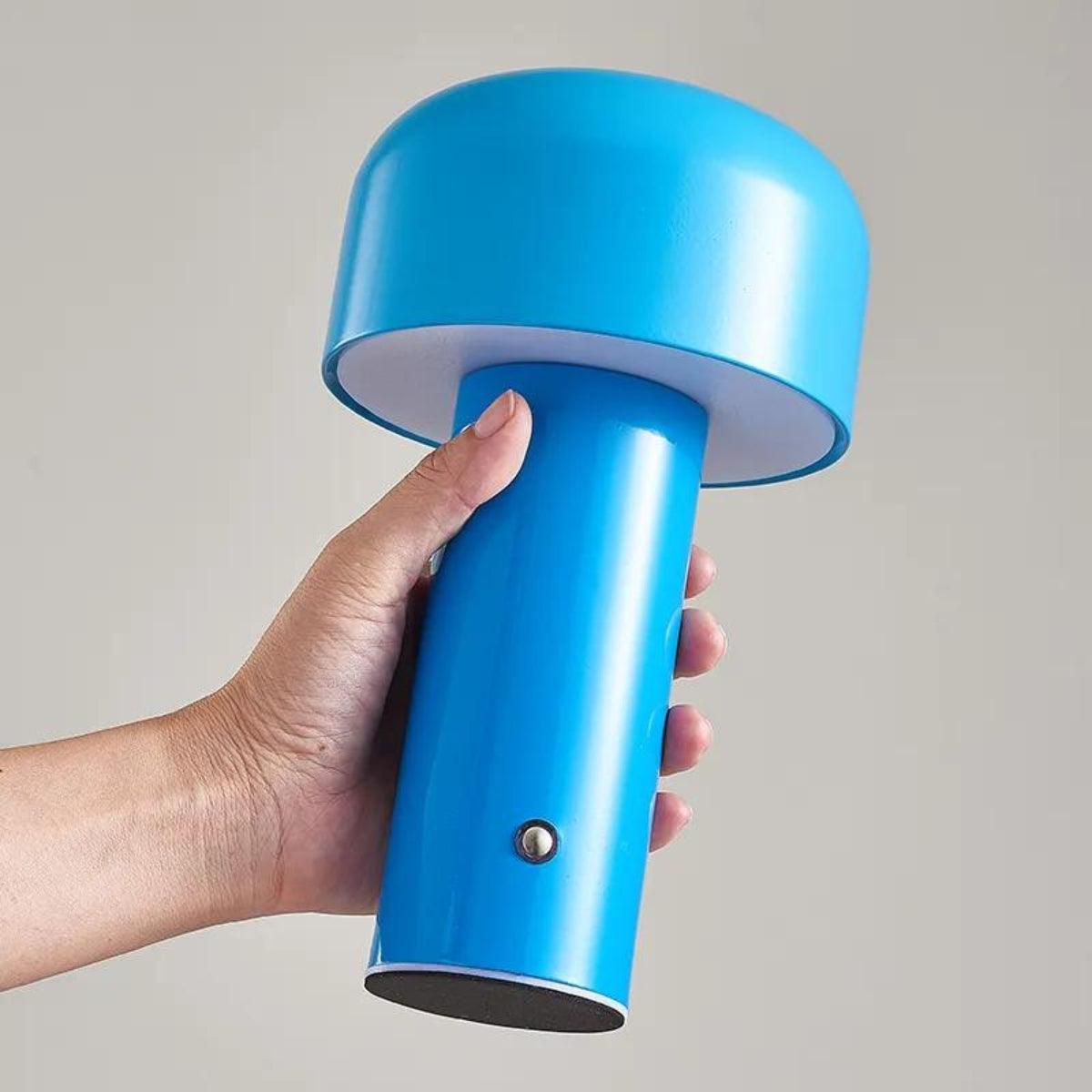 LumiShroom - Modern Mushroom Table Lamp Rounded Shade with Cylindrical Base | Soft Ambient Glow for Cozy Atmosphere | Versatile Accent for Nightstand, Desk, or Small Spaces