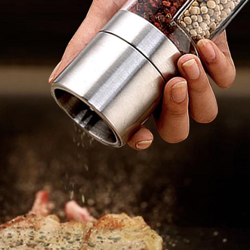 TwistMaster - Dual-Chamber Salt and Pepper Grinder Effortless Seasoning with One Tool | Premium Stainless Steel with Adjustable Ceramic Grinder