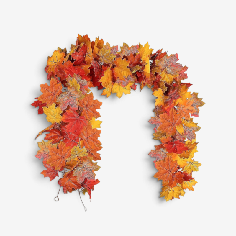 Vibrant Handmade Autumn Wreath with Leaves