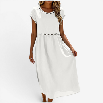 Women's Short Sleeve Crew Neck Maxi Dress