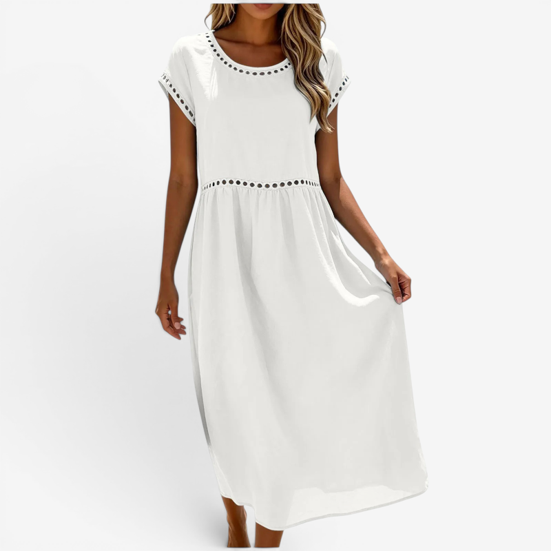 Women's Short Sleeve Crew Neck Maxi Dress