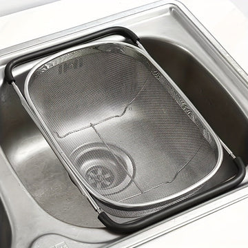 FlexDrain - Collapsible Stainless Steel Sink Strainer Durable, Space-Saving Design | Effortless Rinsing and Draining for Fruits, Vegetables, and Pasta