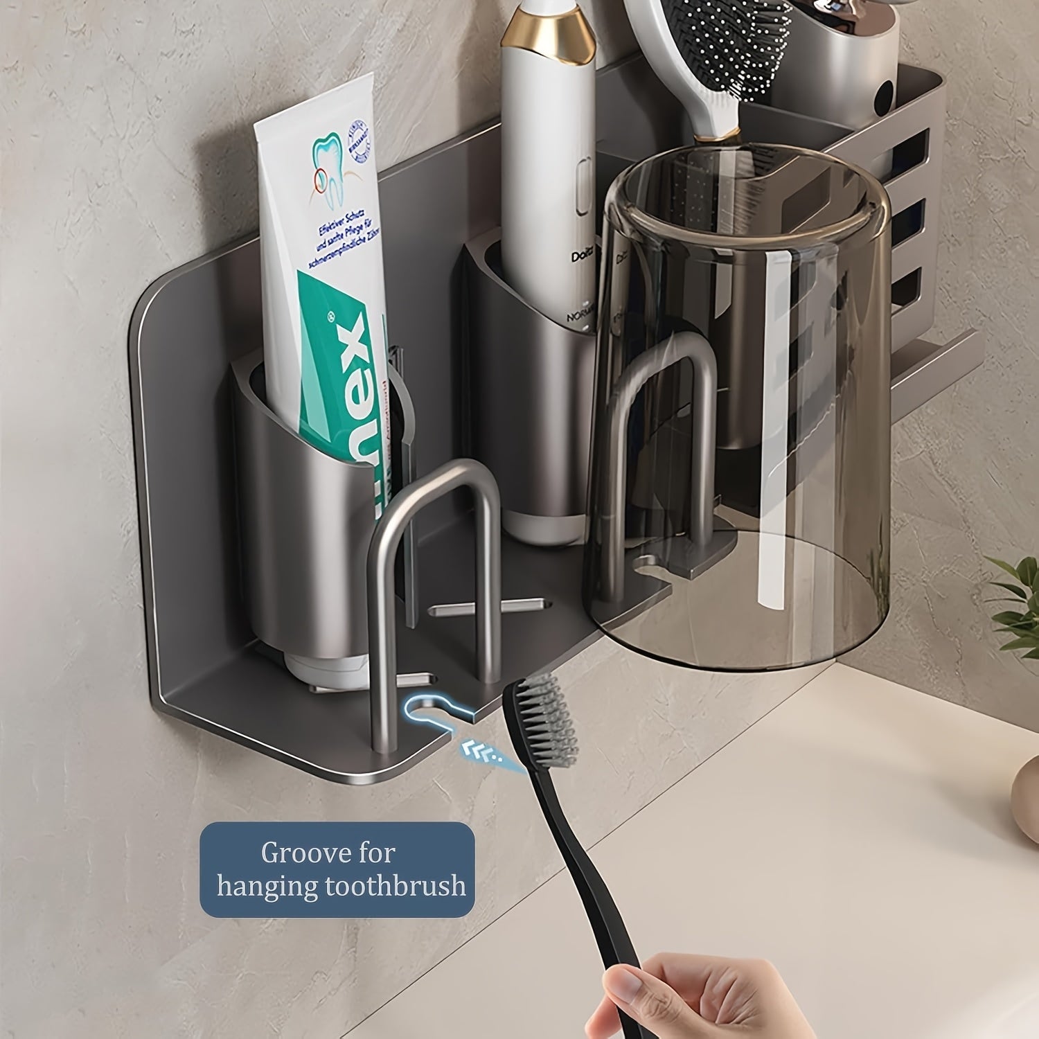 CleanHold Wall-Mounted Electric Toothbrush Organizer