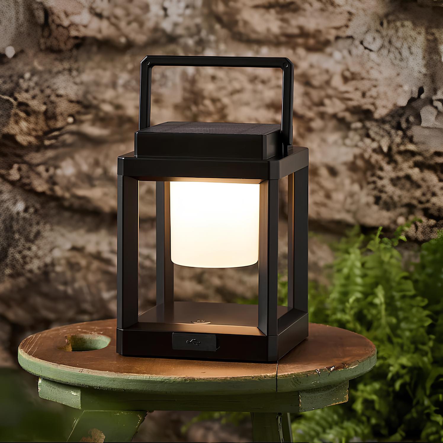 Lyssol - Portable Solar Lamp Adjustable Brightness for Outdoor Use | Wireless and Weather-Resistant Design | Cozy Ambient Lighting for Garden, Balcony, Camping, or Patio