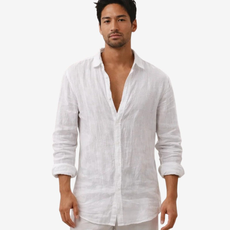 Men's Long Sleeve Shirt with Button Closure