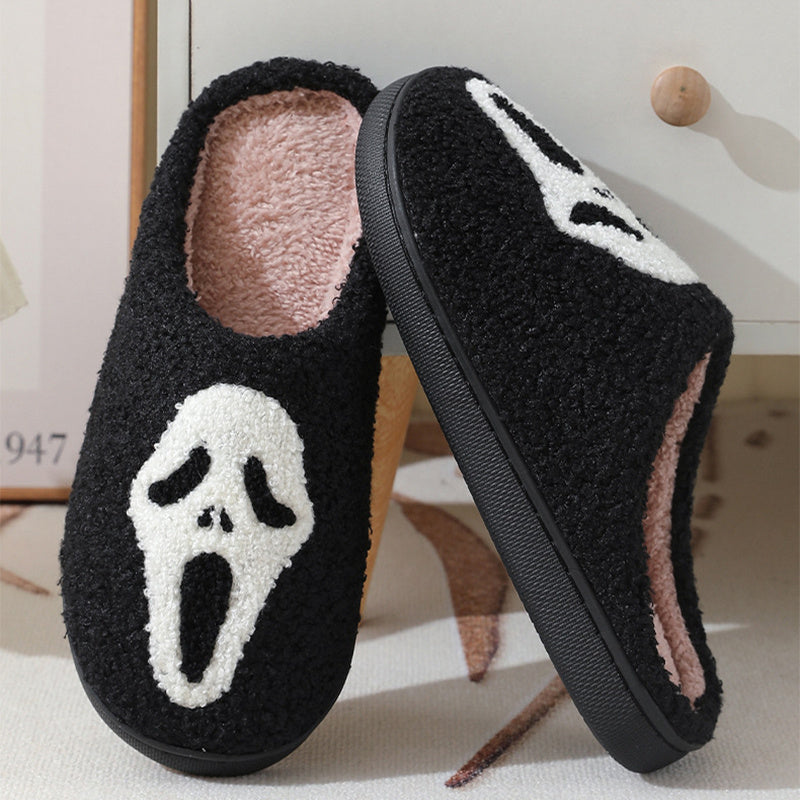 Halloween Slippers with Skull Design