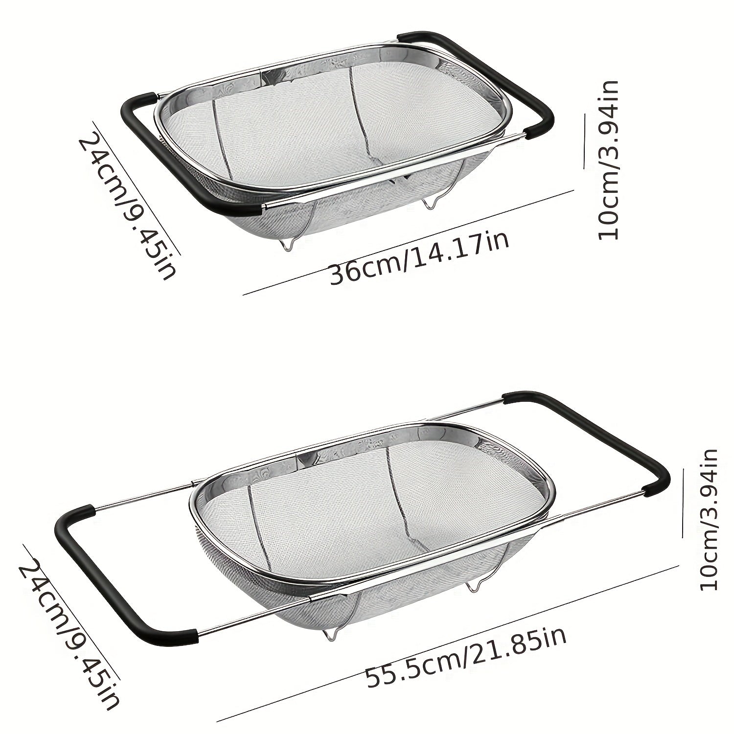 FlexDrain - Collapsible Stainless Steel Sink Strainer Durable, Space-Saving Design | Effortless Rinsing and Draining for Fruits, Vegetables, and Pasta