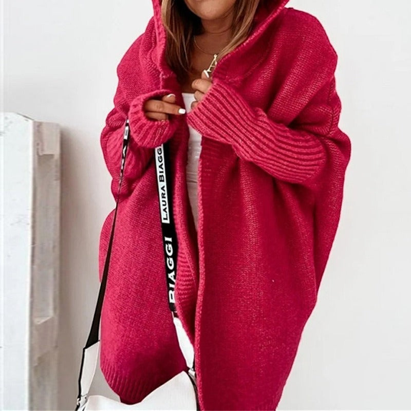 Chic Women's Hooded Knit Cardigan