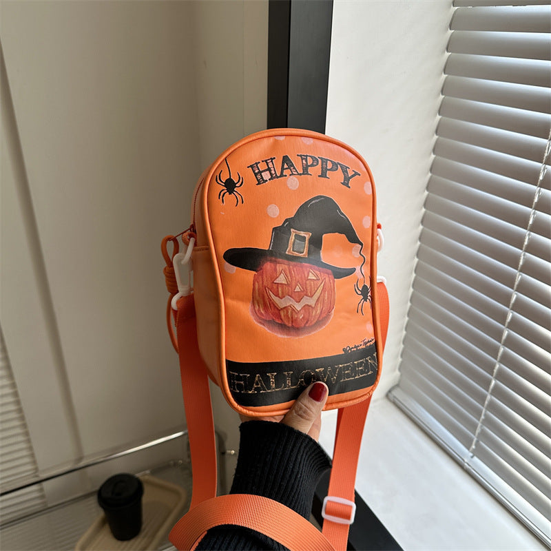 Halloween Shoulder Bag – Trendy Pumpkin Design