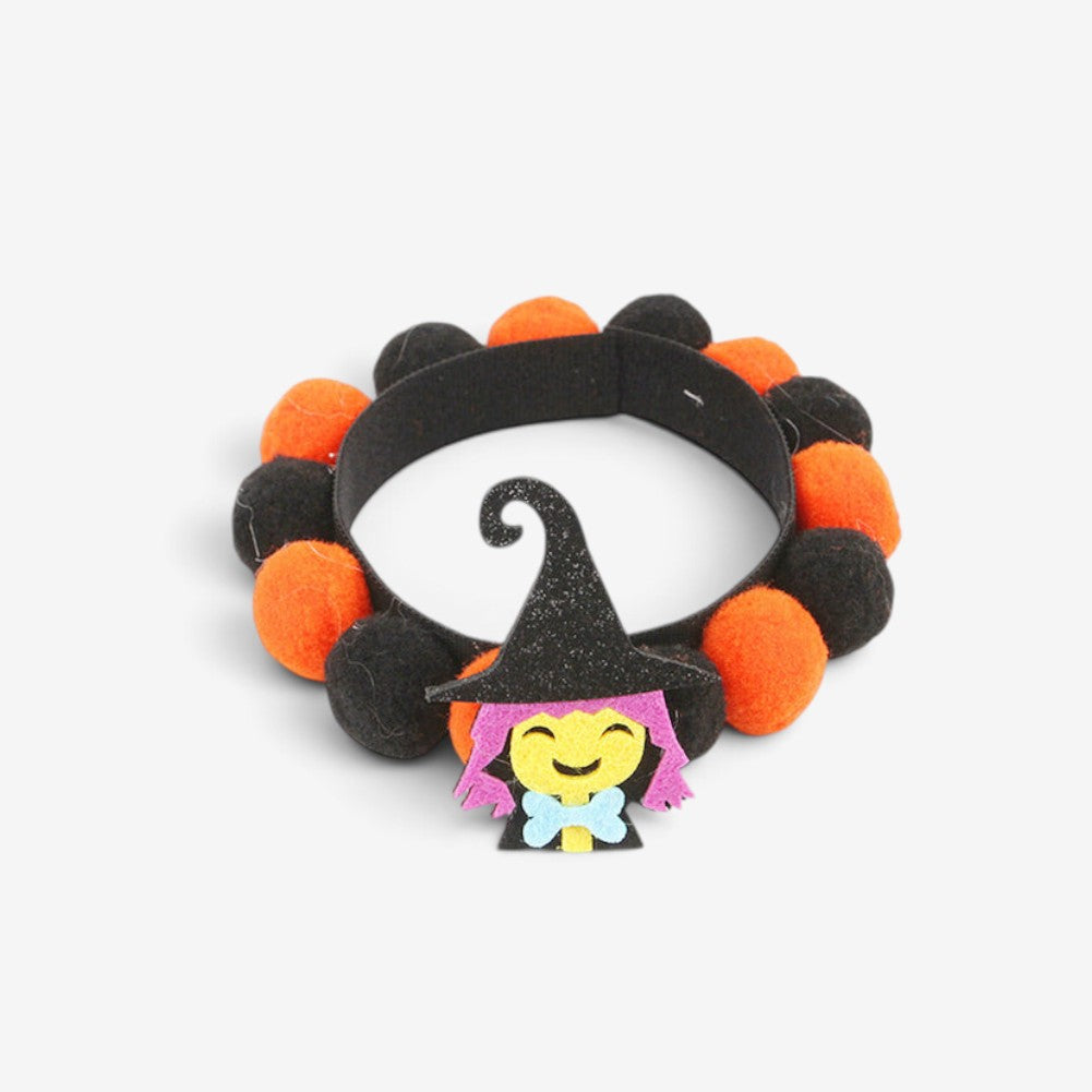 Festive Halloween Pet Collar with Pumpkin and Skull Designs