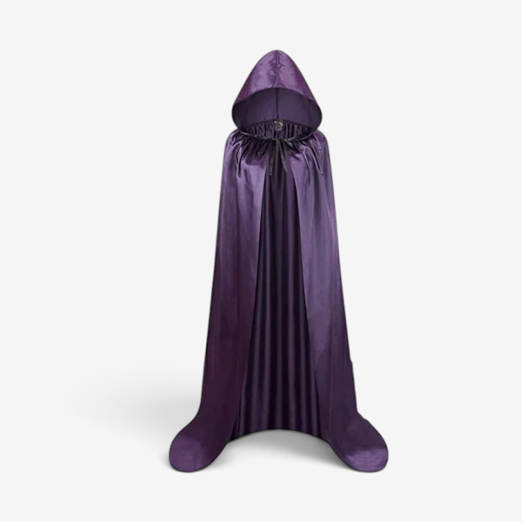 Elegant Black Hooded Cape for Halloween & Cosplay