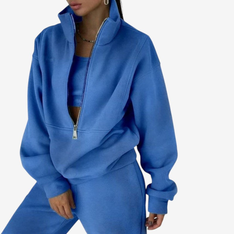 Women’s Oversized Zip-Up Hoodie And Matching Pants Set