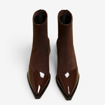 Pointed Toe Ankle Boots with Block Heel