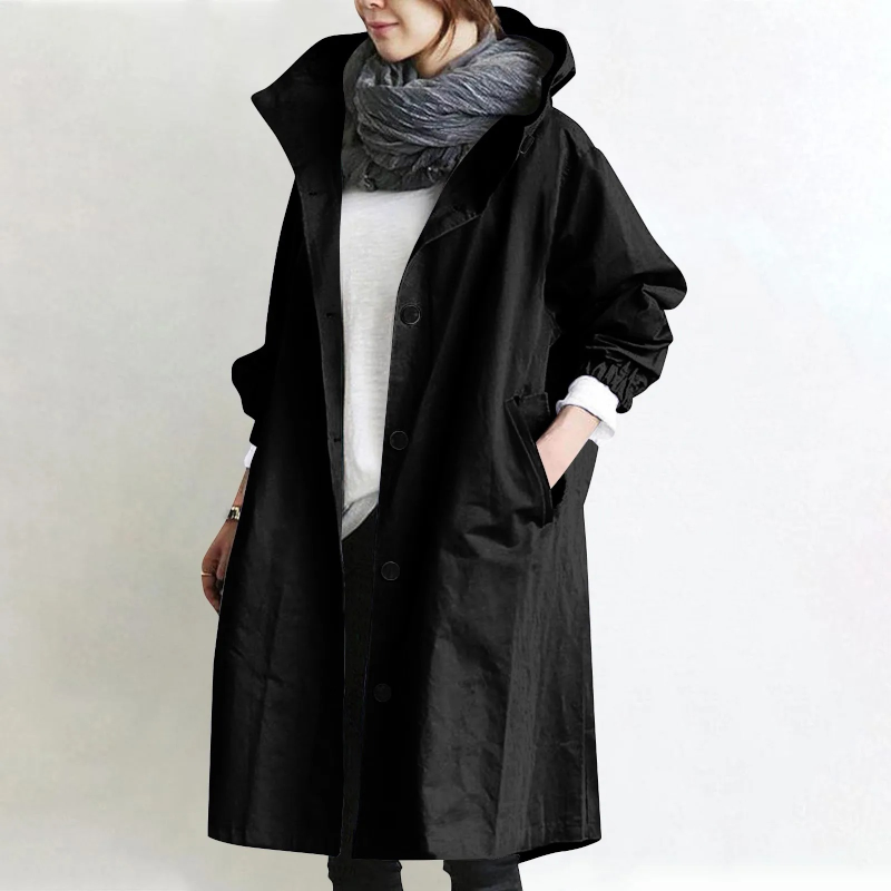 Stylish Oversized Long Sleeve Trench Coat for Women