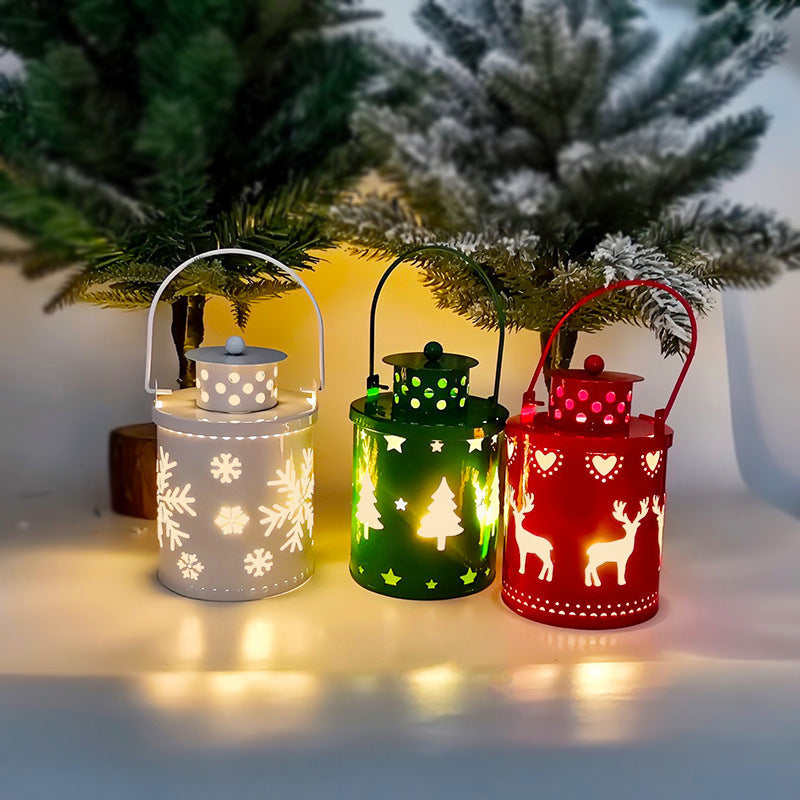 FestiveGlow - LED Lantern With Decorative Design And Flickering Light