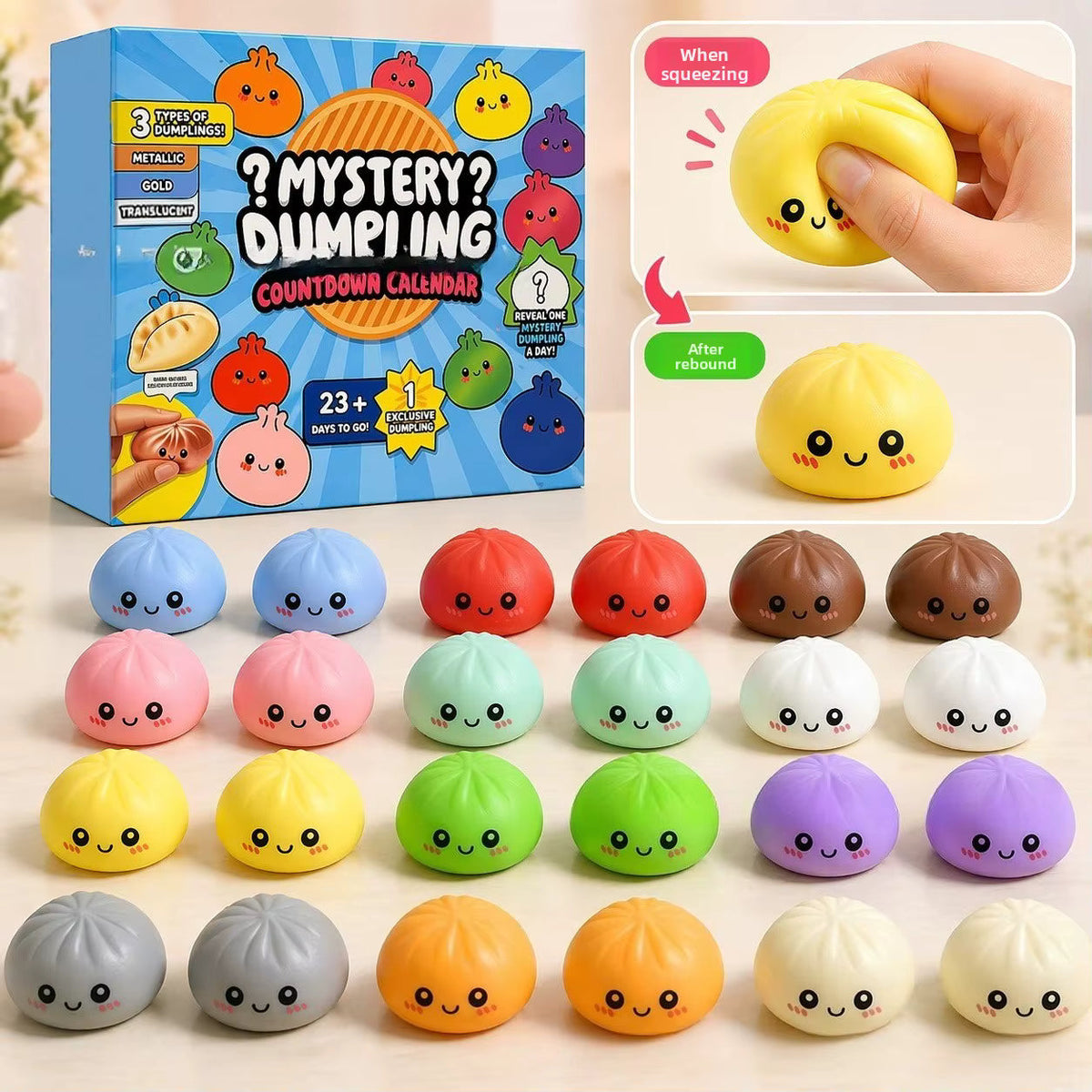 Foammas - Adventi naptár 24 lassan visszaálló squishy játékkal