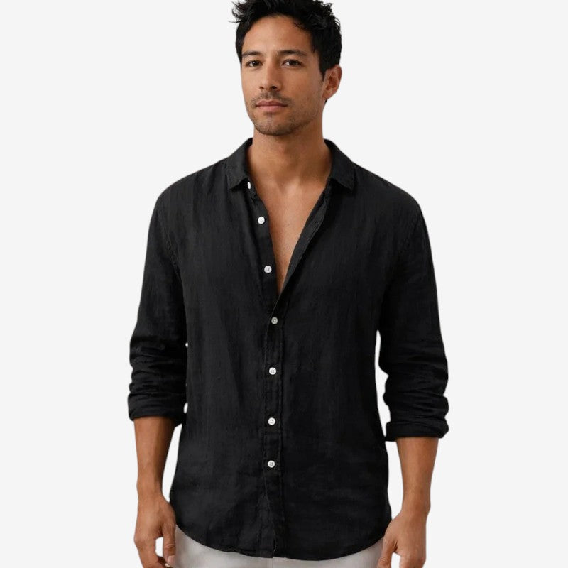 Men's Long Sleeve Shirt with Button Closure